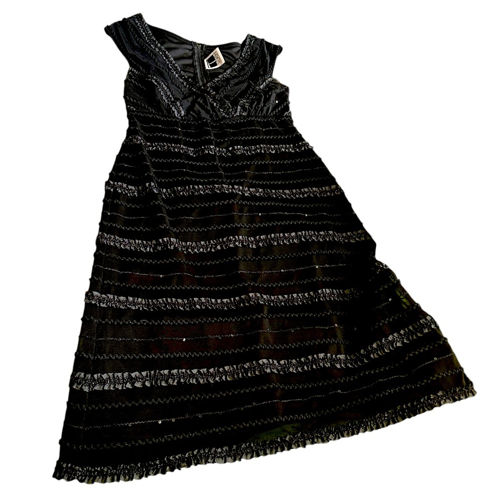 Tadashi Shoji s 6 Vintage Cocktail Gown Sequin Dress Black Timeless Classic